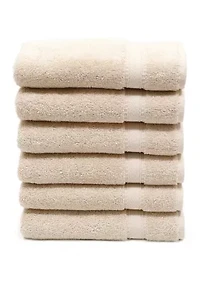 Set of 6 Turkish Cotton Sinemis Terry Hand Towels