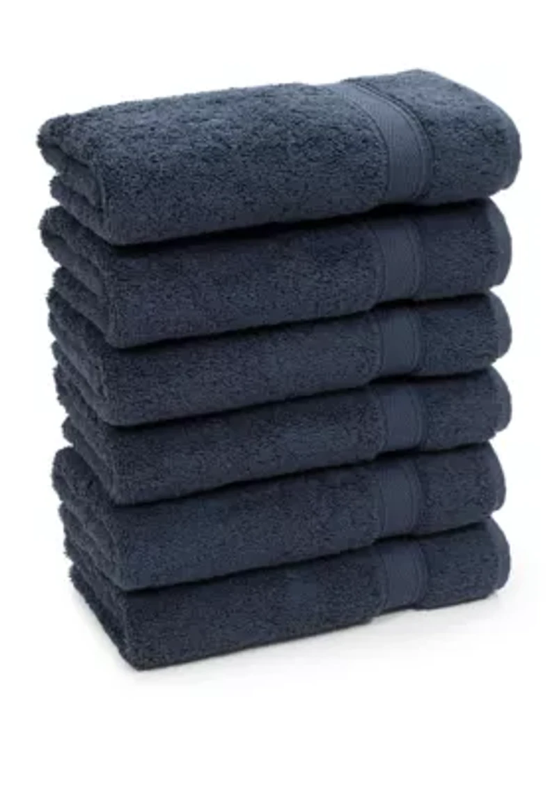 Set of 6 Turkish Cotton Sinemis Terry Hand Towels