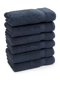 Set of 6 Turkish Cotton Sinemis Terry Hand Towels