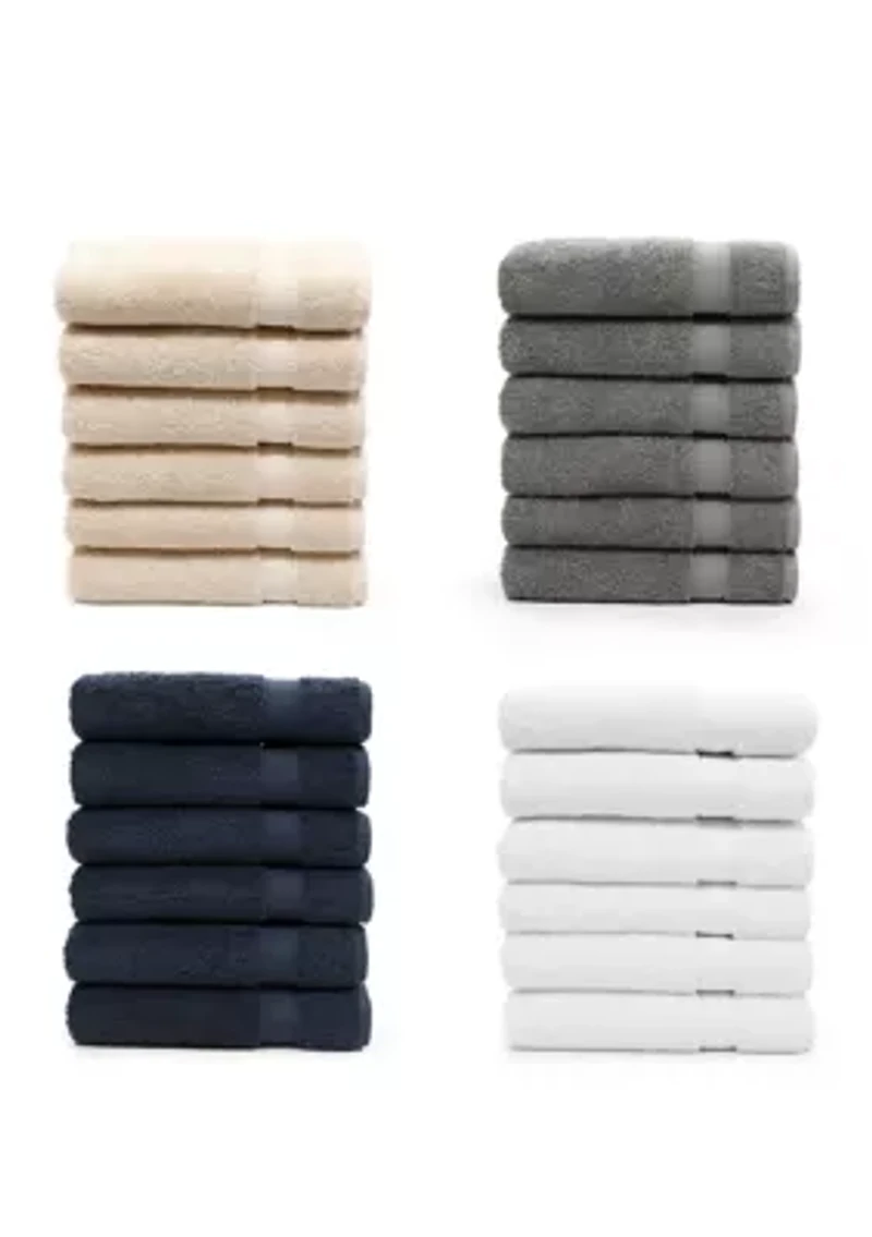 Set of 6 Turkish Cotton Sinemis Terry Hand Towels