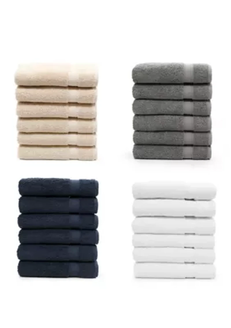 Set of 6 Turkish Cotton Sinemis Terry Hand Towels