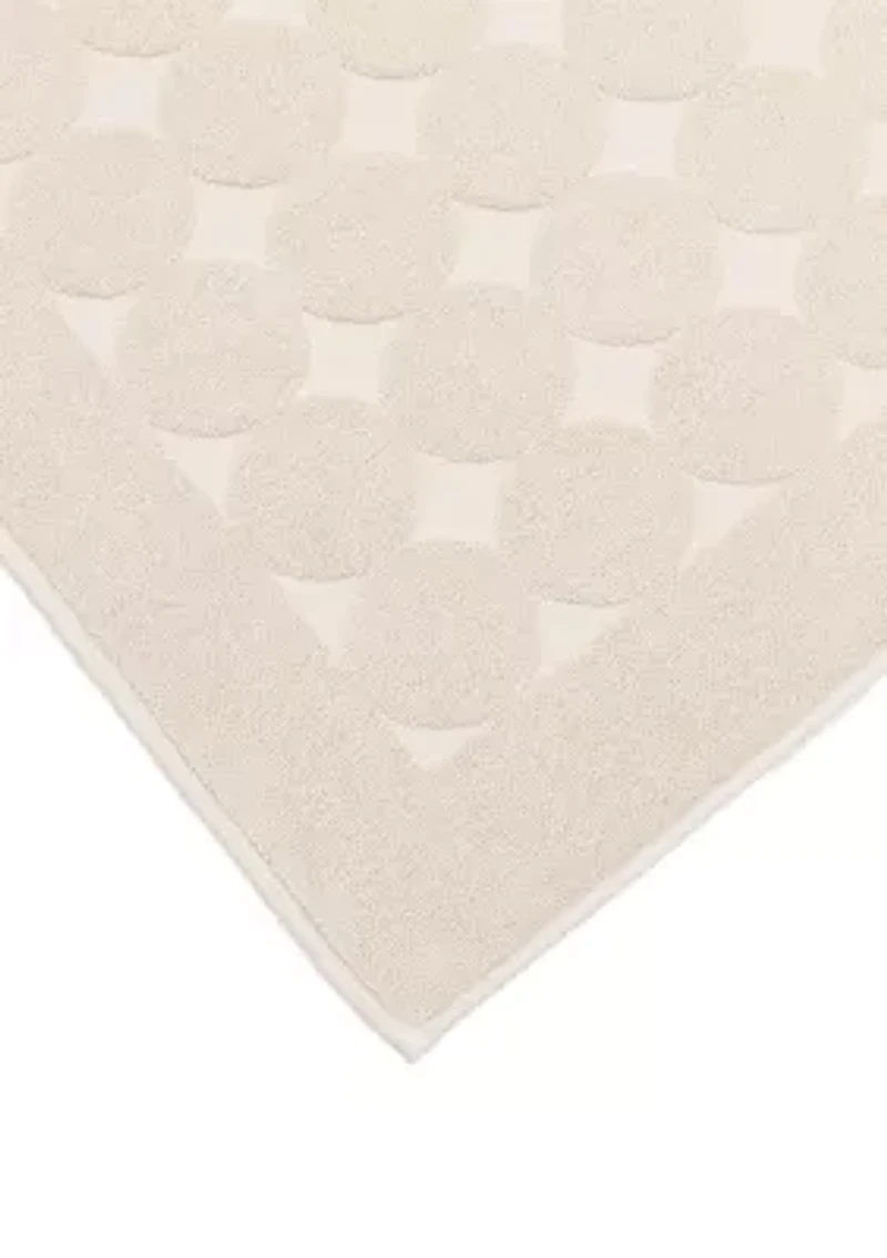 Turkish Cotton Sinemis Circle Design Bath Mat