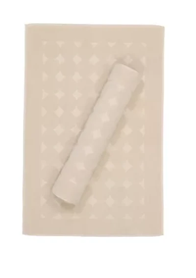 Set of 2 Turkish Cotton Sinemis Circle Design Bath Mats