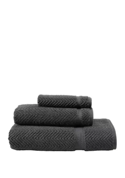 Piece Turkish Cotton Herringbone Towel Set