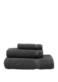 Piece Turkish Cotton Herringbone Towel Set