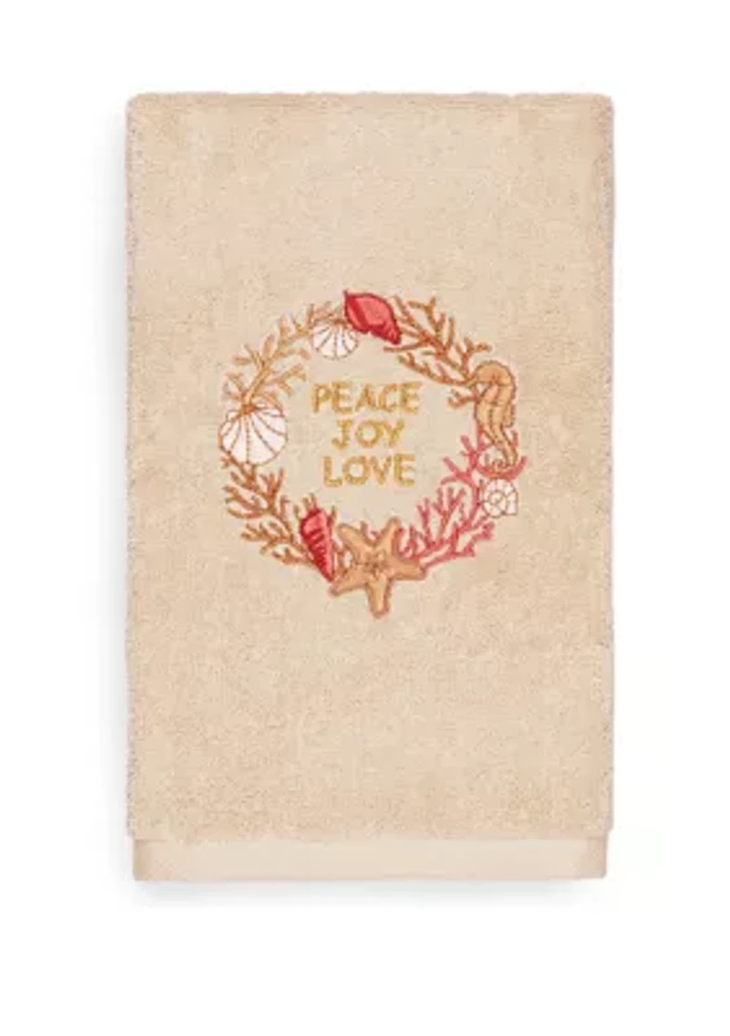 Christmas Peace - Embroidered Luxury Turkish Cotton Hand Towel