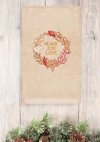 Christmas Peace - Embroidered Luxury  Turkish Cotton Hand Towel