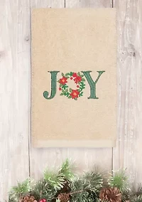 Christmas Joy Embroidered Luxury Turkish Cotton Hand Towel