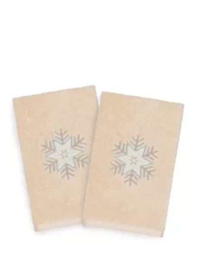 Christmas Crystal Embroidered Luxury Turkish Cotton Hand Towel Set of 2