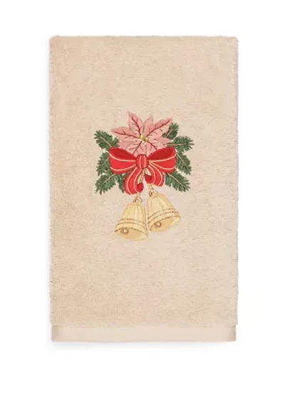 Christmas Bells Embroidered Luxury Turkish Cotton Hand Towel