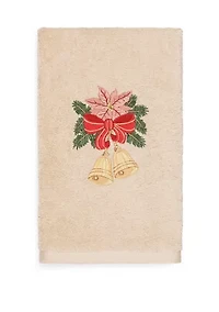 Christmas Bells Embroidered Luxury Turkish Cotton Hand Towel