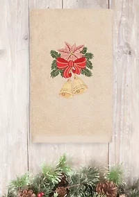 Christmas Bells Embroidered Luxury Turkish Cotton Hand Towel