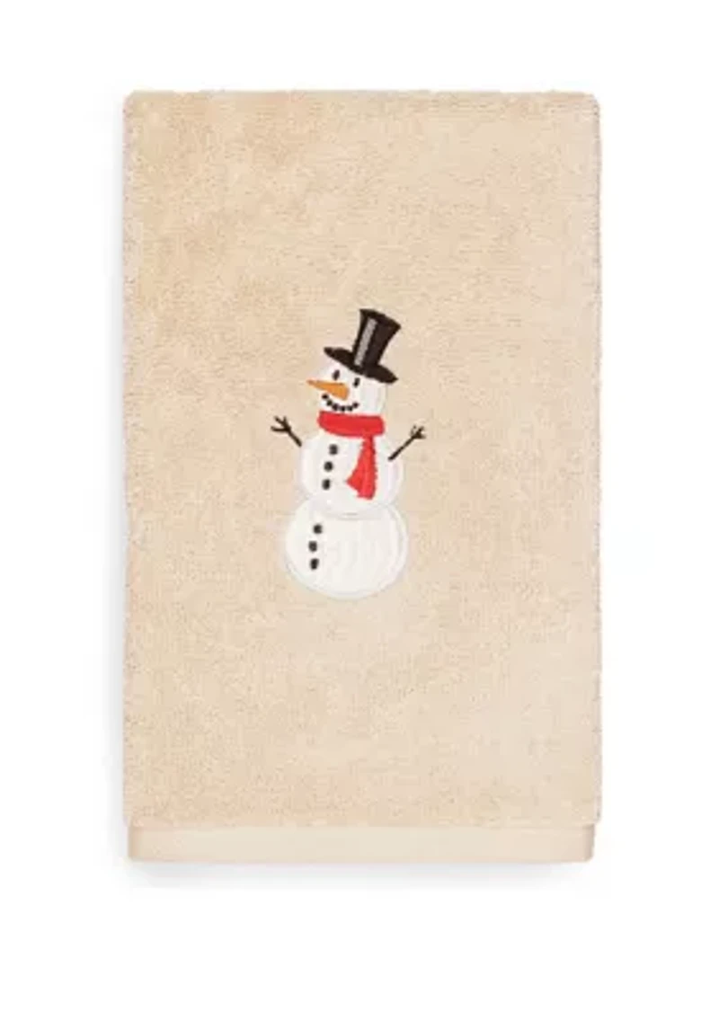 Snowman Embroidered Luxury Turkish Cotton Hand Towel