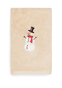 Snowman Embroidered Luxury Turkish Cotton Hand Towel
