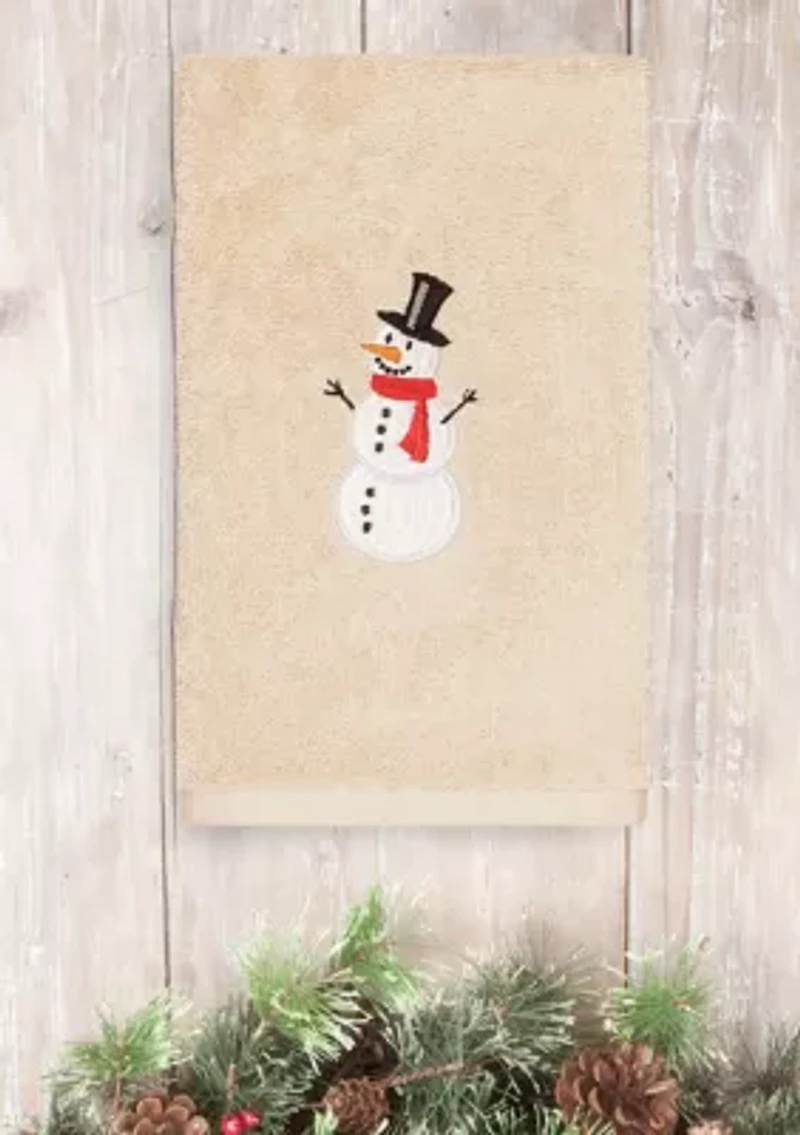 Snowman Embroidered Luxury Turkish Cotton Hand Towel