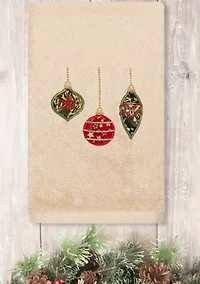 Christmas Ornaments - Embroidered Luxury Turkish Cotton Hand Towel