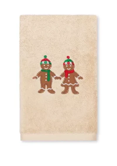 Gingerbread - Embroidered Luxury Turkish Cotton Hand Towel