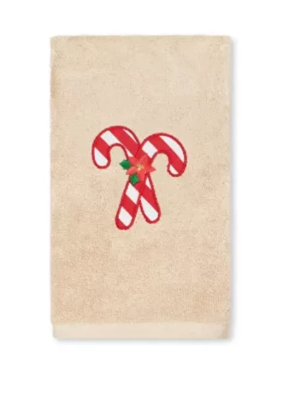 Christmas Candy Canes - Embroidered Luxury Turkish Cotton Hand Towel