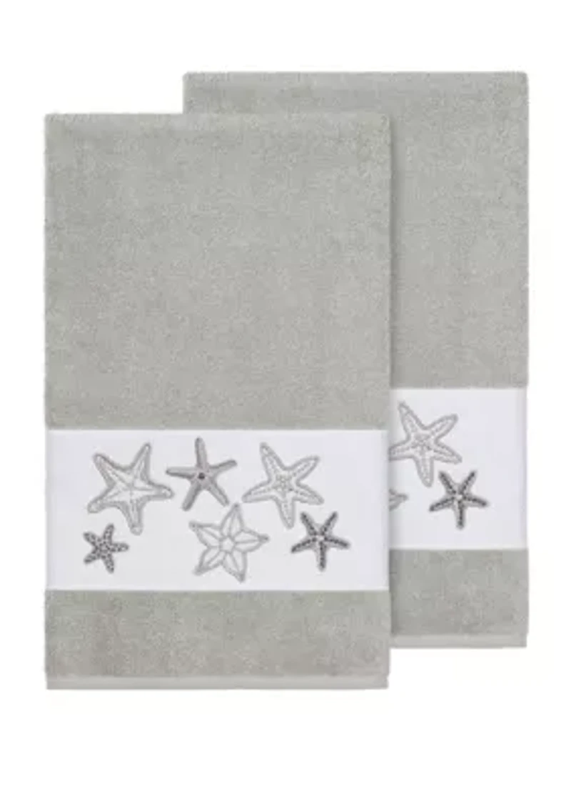 Lydia 2 Piece Embellished Bath Towel Set