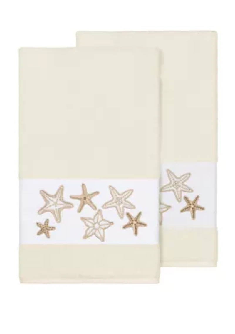 Lydia 2 Piece Embellished Bath Towel Set