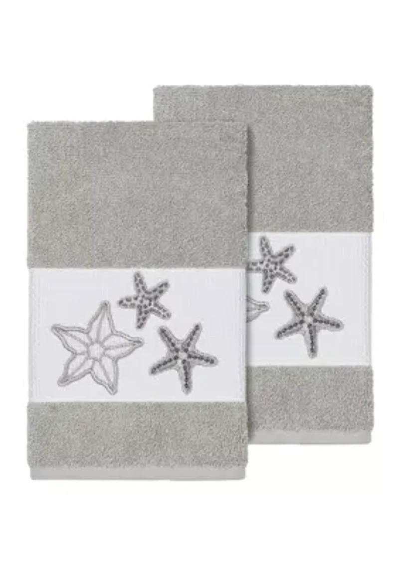 Lydia 2 Piece Embellished Hand Towel Set