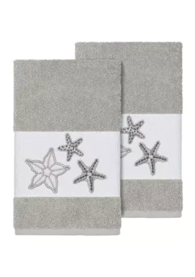 Lydia 2 Piece Embellished Hand Towel Set