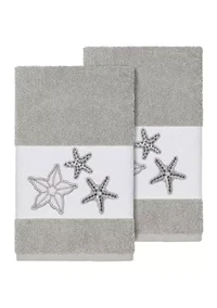 Lydia 2 Piece Embellished Hand Towel Set