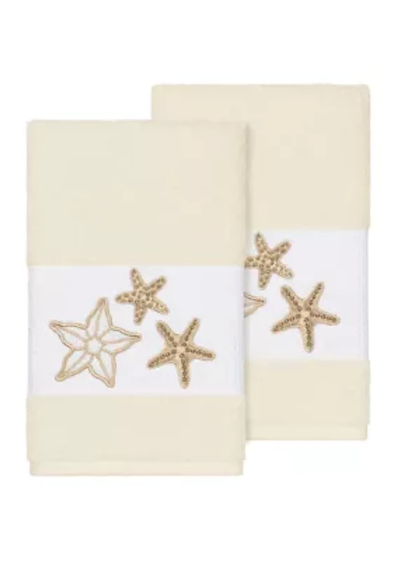 Lydia 2 Piece Embellished Hand Towel Set
