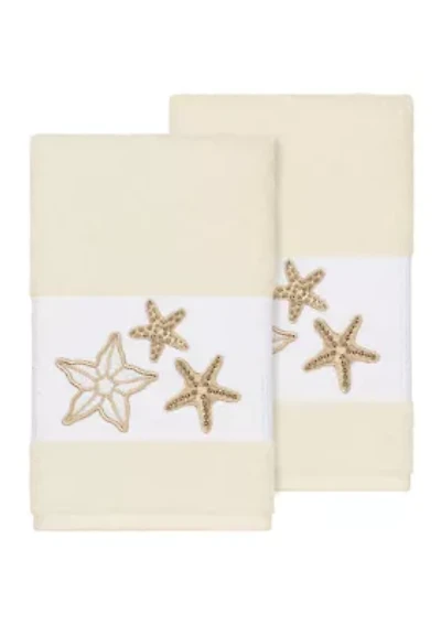 Lydia 2 Piece Embellished Hand Towel Set