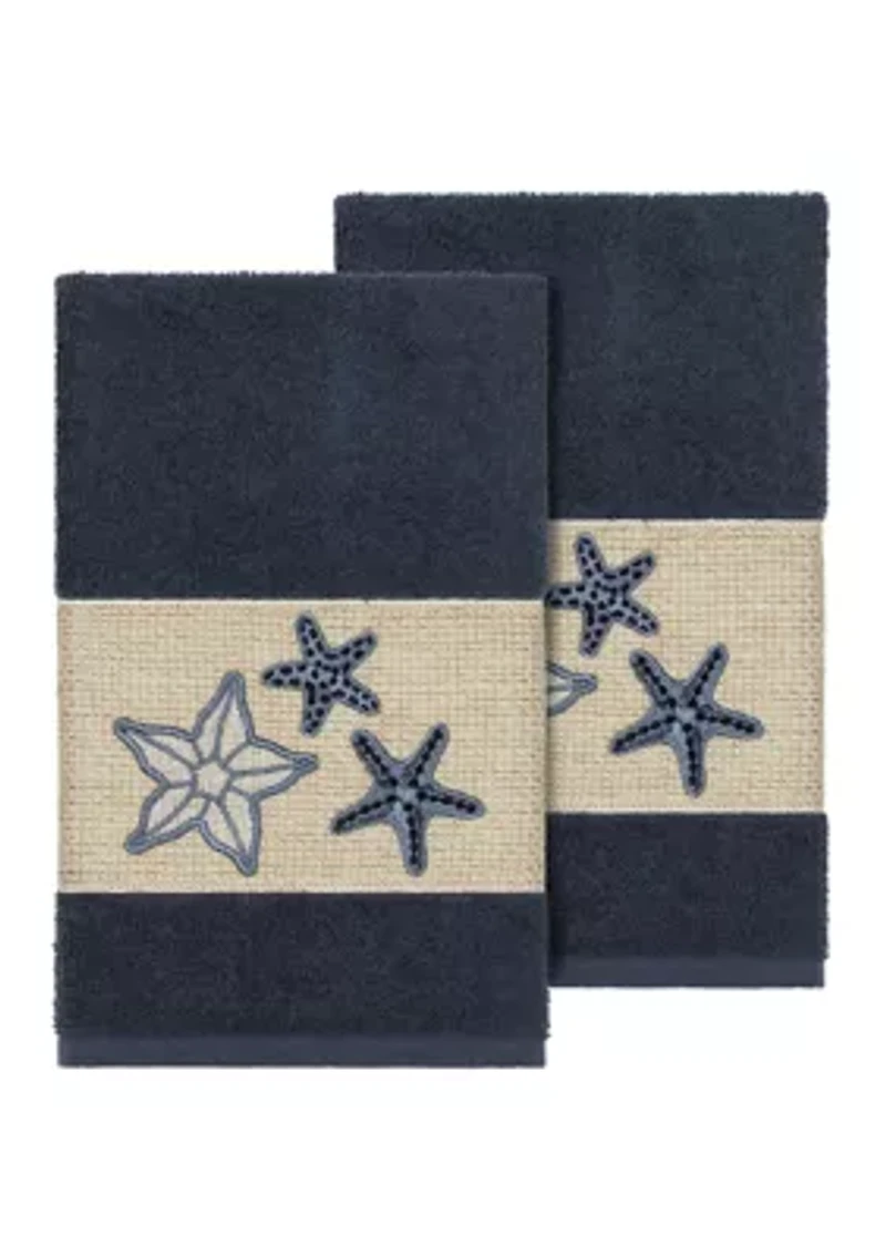 Lydia 2 Piece Embellished Hand Towel Set