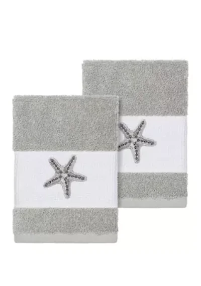 Lydia 2 Piece Embellished Washcloth Set