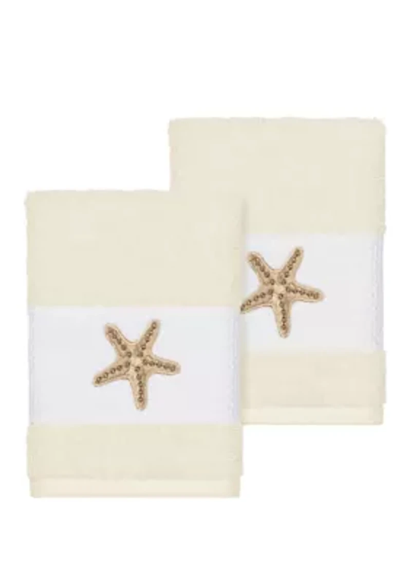 Lydia 2 Piece Embellished Washcloth Set