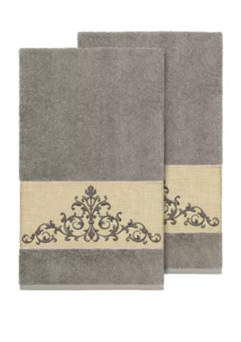 Scarlet 2 Piece Embellished Bath Towel Set