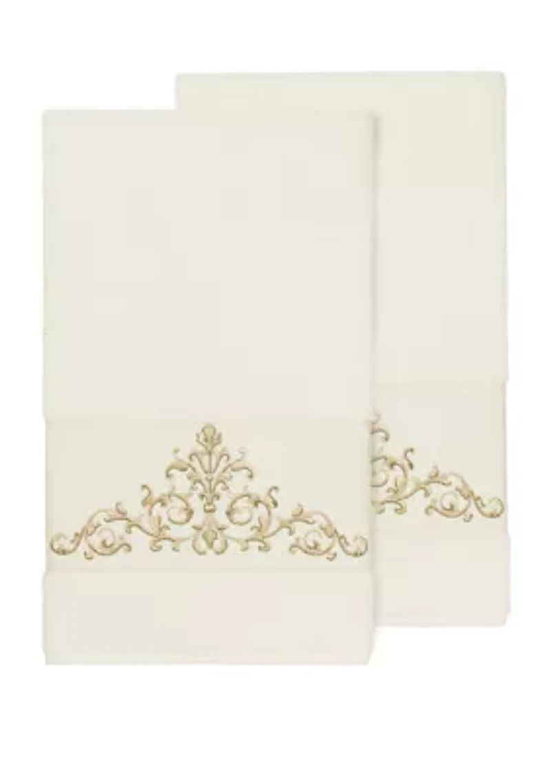 Scarlet 2 Piece Embellished Bath Towel Set