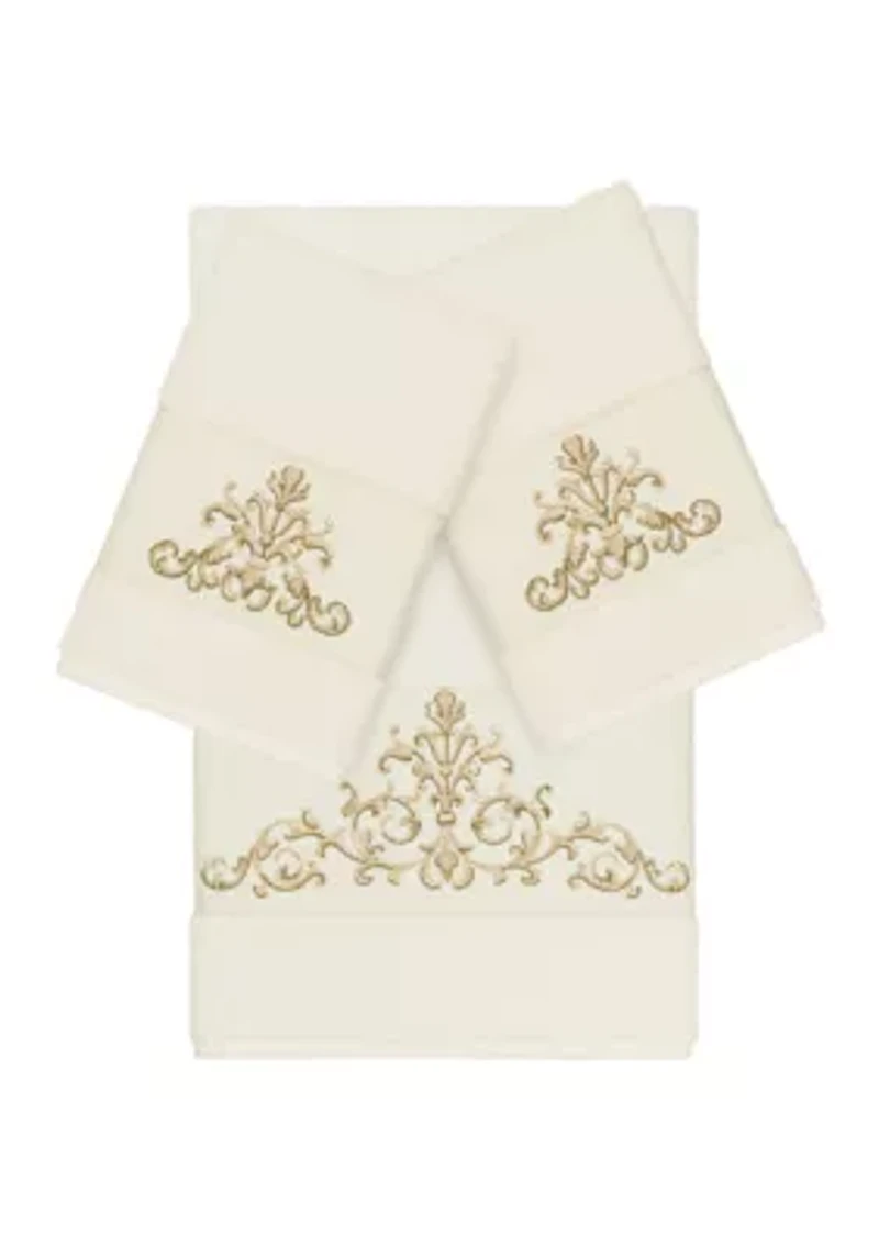 Scarlet 3 Piece Embellished Towel Set