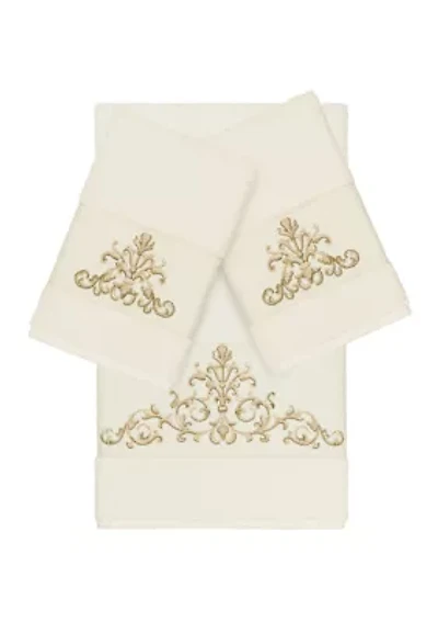 Scarlet 3 Piece Embellished Towel Set
