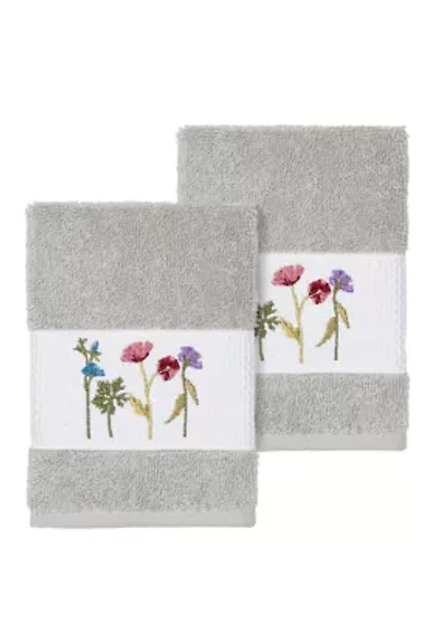 Serenity 2 Piece Embellished Washcloth Set