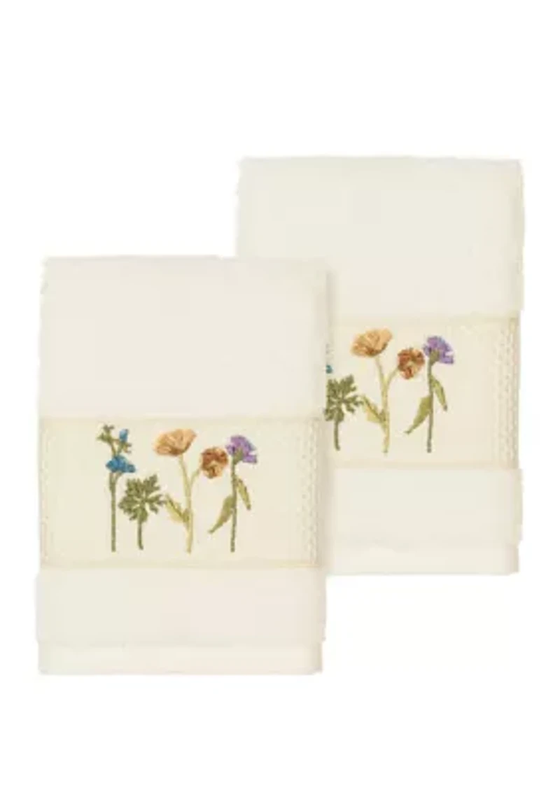 Serenity 2 Piece Embellished Washcloth Set