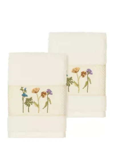 Serenity 2 Piece Embellished Washcloth Set