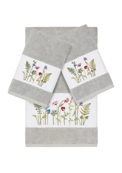 Serenity 3 Piece Embellished Towel Set
