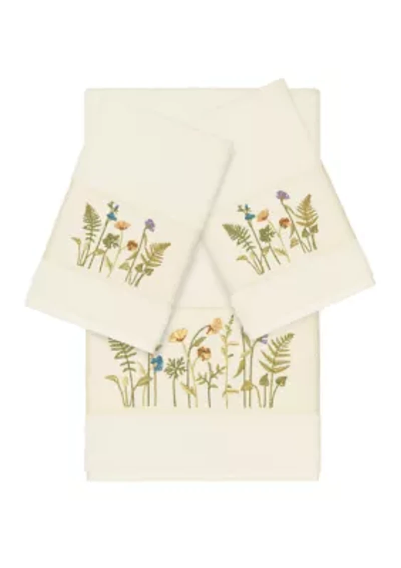 Serenity 3 Piece Embellished Towel Set