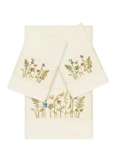 Serenity 3 Piece Embellished Towel Set