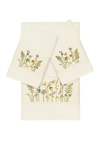 Serenity 3 Piece Embellished Towel Set