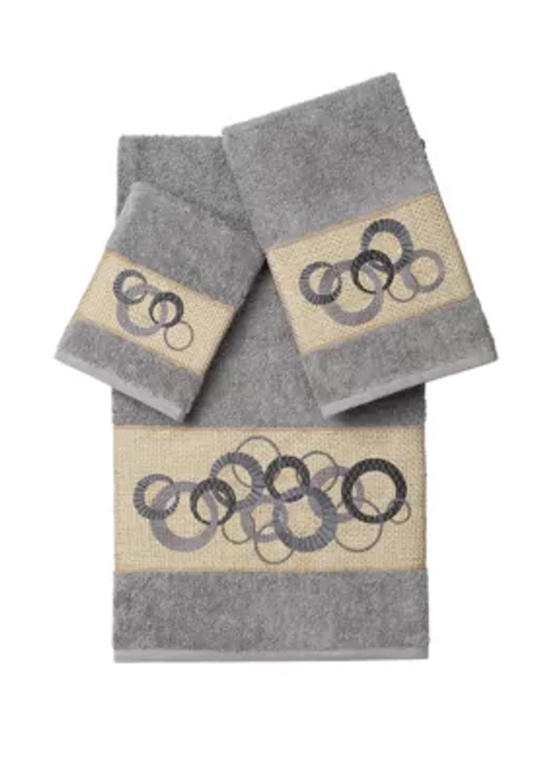 Annabelle 3 Piece Embellished Towel Set