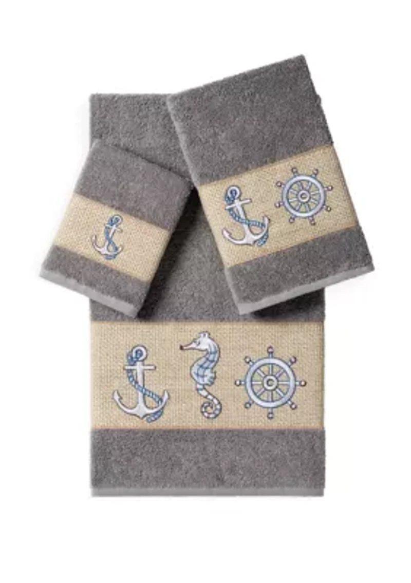 Easton 3 Piece Embellished Towel Set