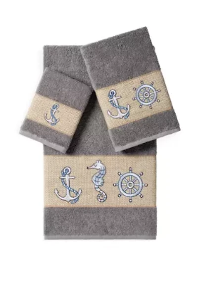 Easton 3 Piece Embellished Towel Set