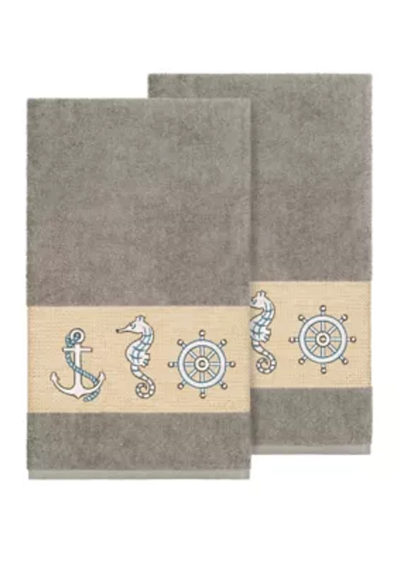 Easton Set of 2 Embellished Bath Towels