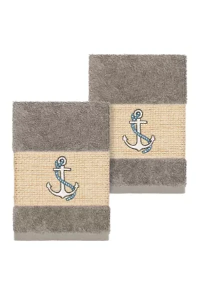 Easton Set of 2 Embellished Washcloths