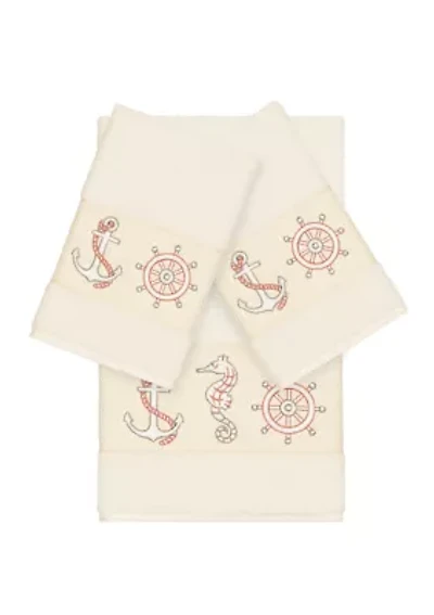 Easton 3 Piece Embellished Towel Set