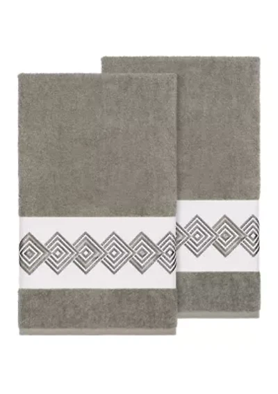 Noah Set of 2 Embellished Bath Towels